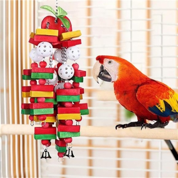 Bird Toys Parrot Toys with Nature Wood Bird Chewing Toys for Small& Medium Birds - Picture 6 of 8